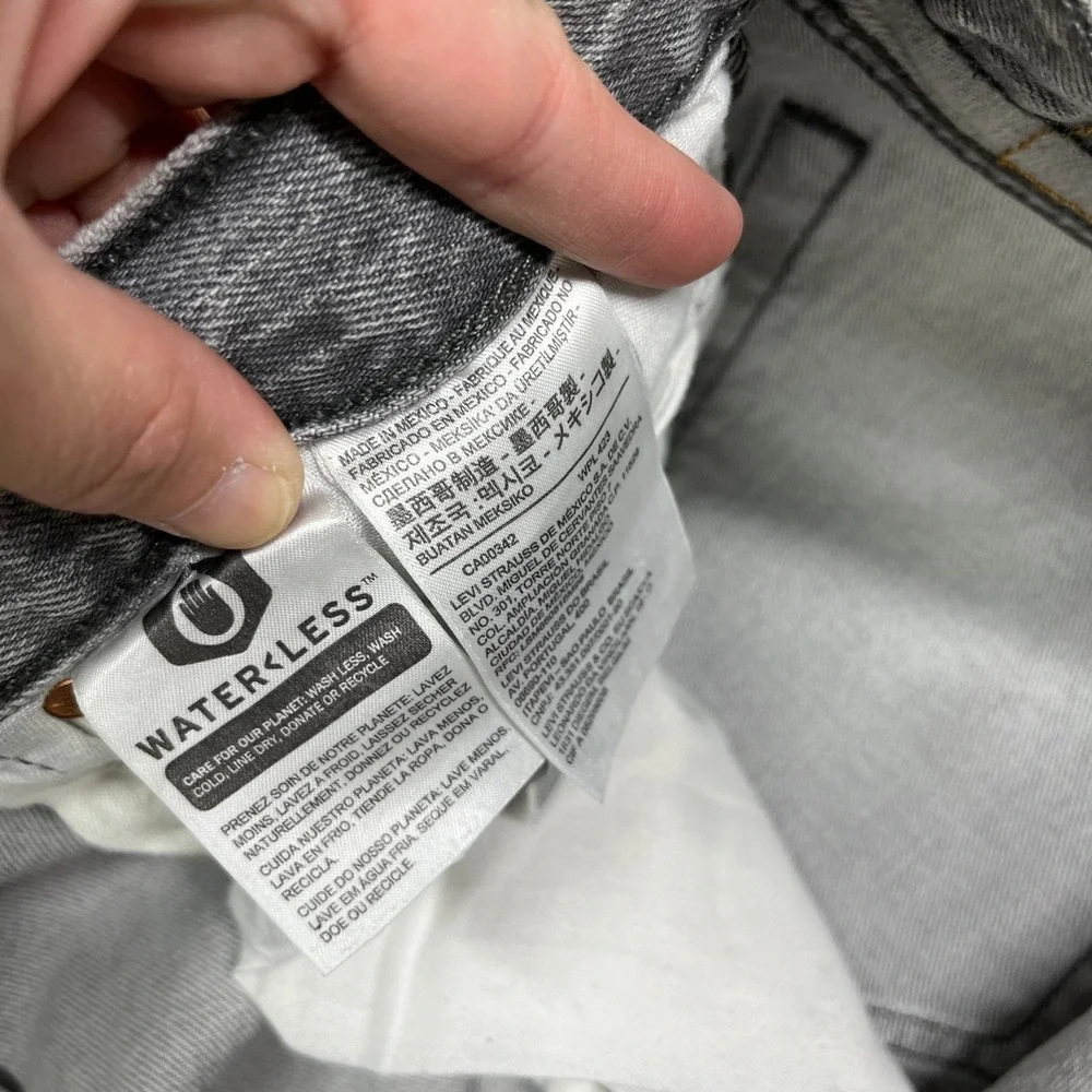 Levi's 501 Jeans Men's Gray‎ Denim Stretch Straight Button Fly 37X35.5 - Flaws